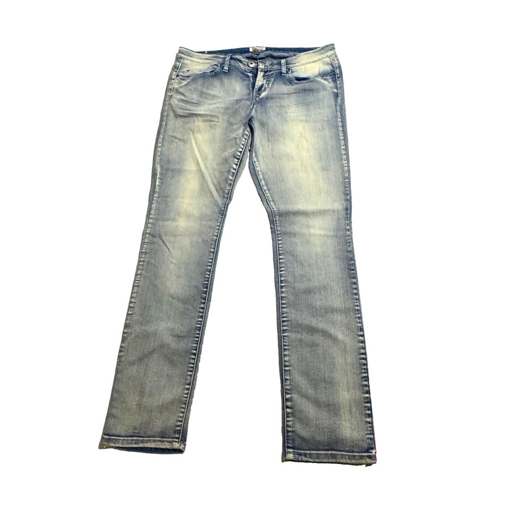 Mudd Jeans Juniors 15 Light Wash Slim Stretch Denim Embroidered Pockets Y2K